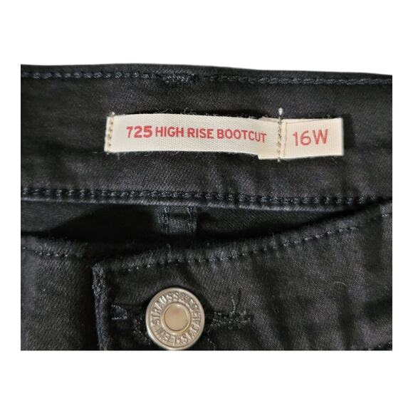 Levi's 725 High Rise Bootcut Stellar Stretch Black Jeans  Plus Size 16W NWT - Picture 8 of 16